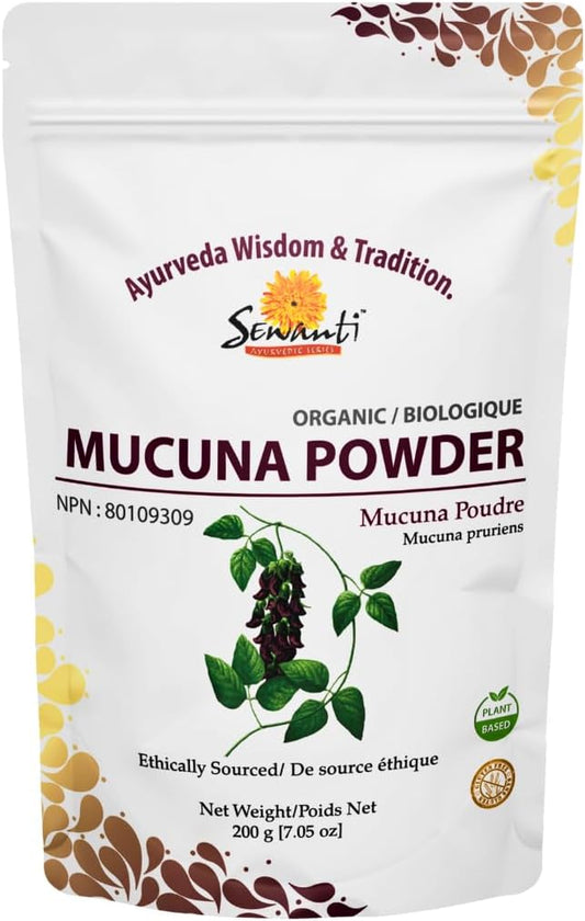 Organic Mucuna Pruriens Powder Supplement - 200g - Vegan & Gluten Free - Sewanti Herbal Powder