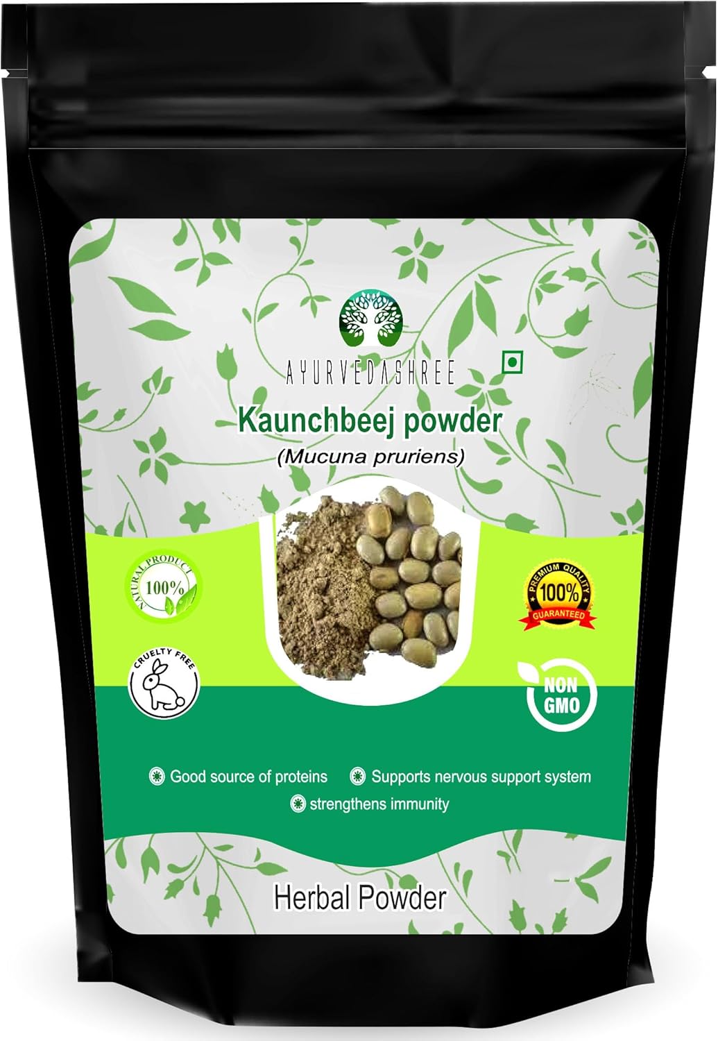 Organic Mucuna Seed Powder 200 Gm | Kapikacchu | Kaunch Beej | Non-GMO Vegan Friendly