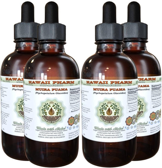 Organic Muira Puama Alcohol-Free Liquid Extract Supplement - 4x4 oz from Hawaii Pharm USA