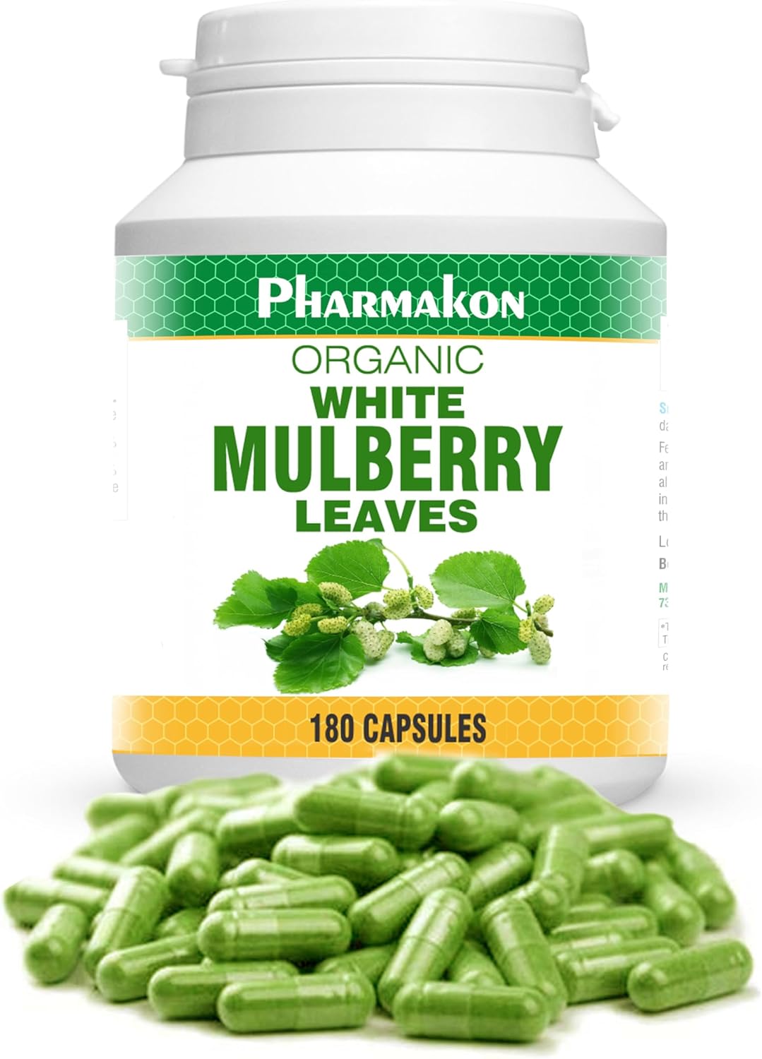 Organic Mulberry Leaf Extract - Wholesome and Potent Raw Supplement (180 Capsules)