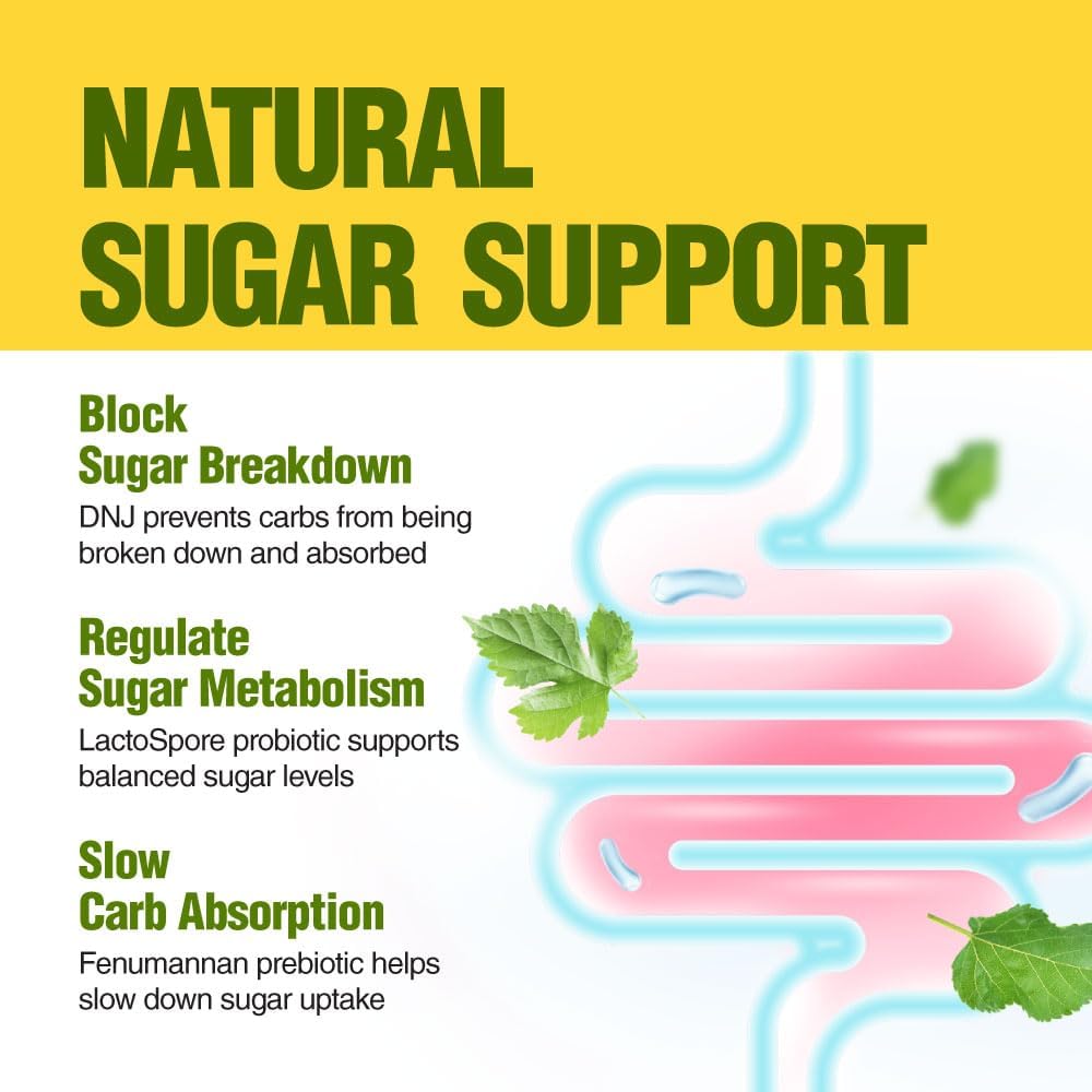 Organic Mulberry Leaf Extract Capsules with Probiotic & Prebiotic for Healthy Carb Cravings Support
