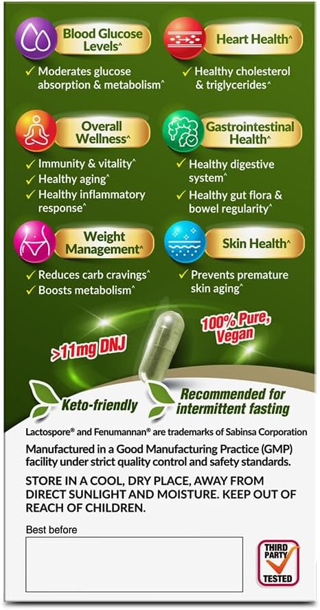 Organic Mulberry Leaf Extract Capsules with Probiotic & Prebiotic for Healthy Carb Cravings Support
