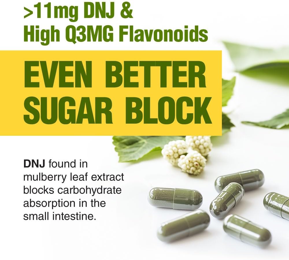 Organic Mulberry Leaf Extract Capsules with Probiotic & Prebiotic for Healthy Carb Cravings Support