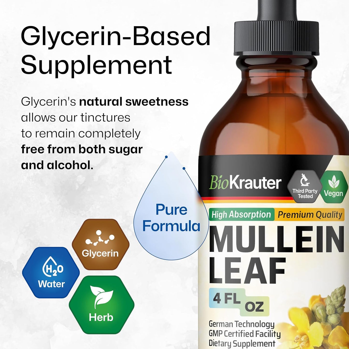 Organic Mullein and Stinging Nettle Tinctures - 4 Fl. Oz. Each for Immune Support and Respiratory Health