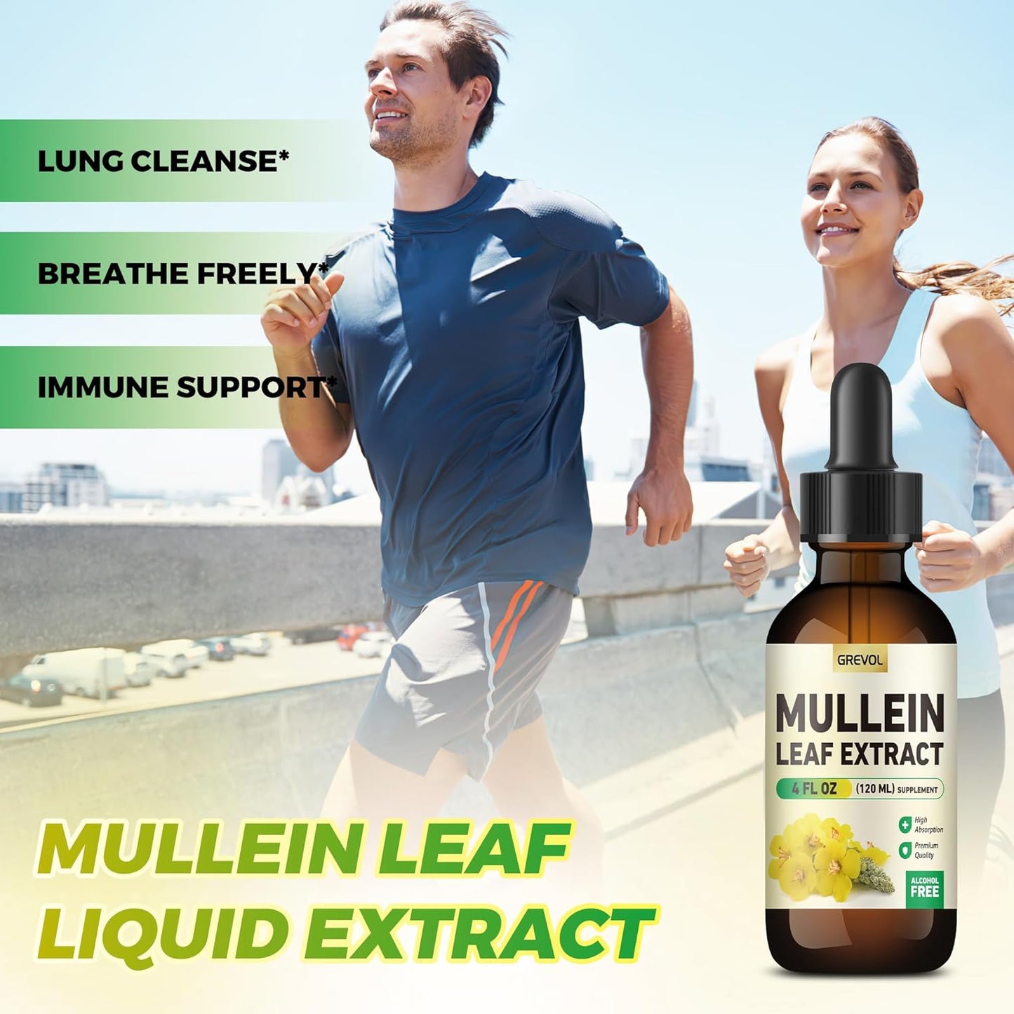 Organic Mullein Leaf Extract Drops with Chlorophyll for Respiratory & Immune Support - Non-GMO Vegan Tincture (4 Fl Oz)