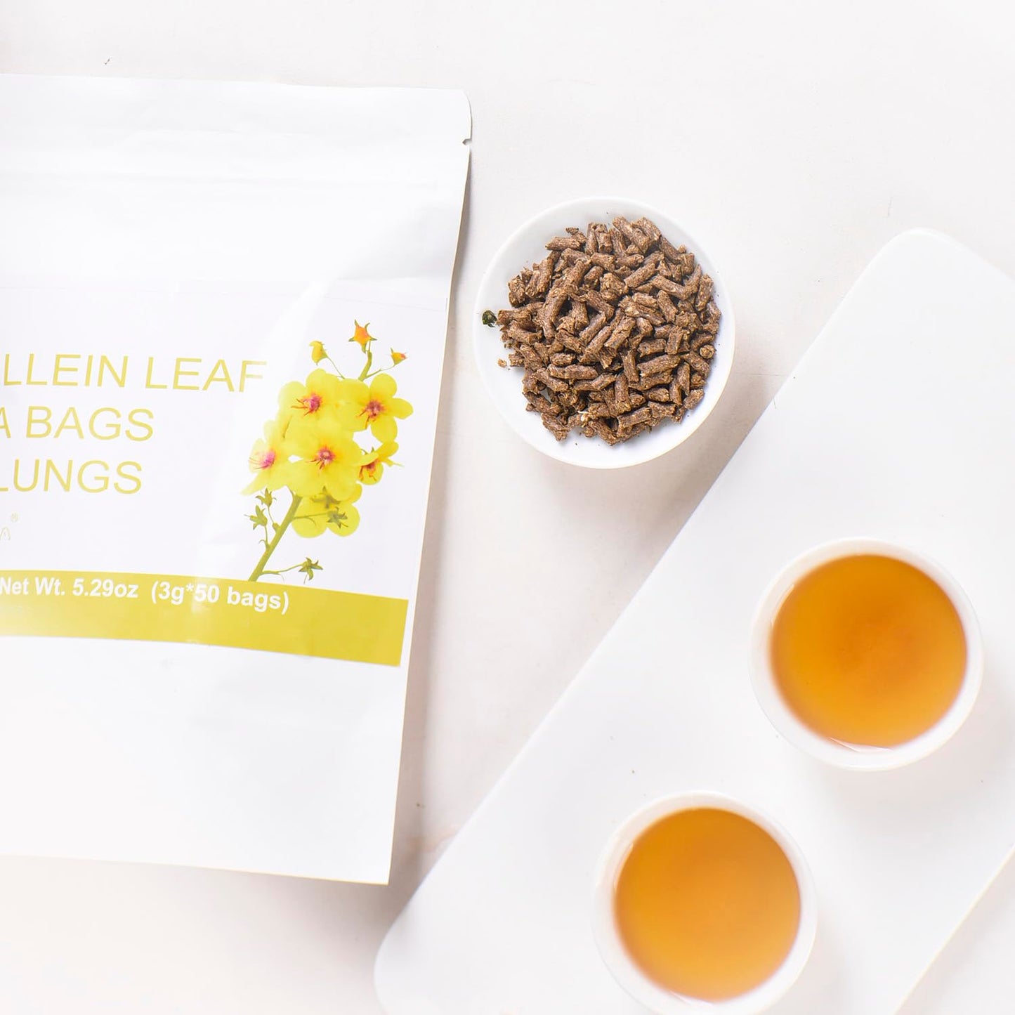 Organic Mullein Leaf Tea Bags for Lung Cleanse and Detox - Natural Herbal Blend for Easy Breathing and Immune Support