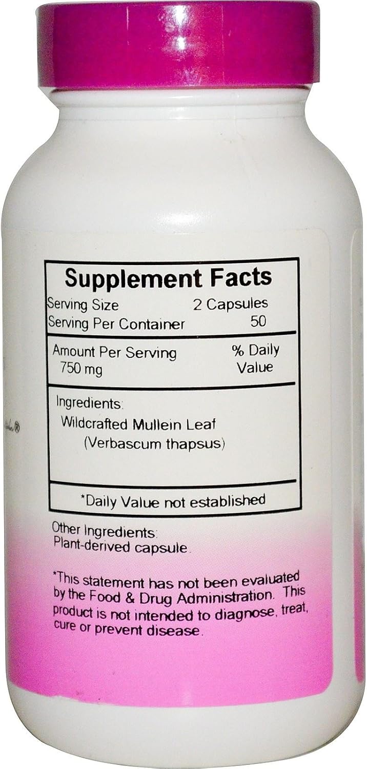 Organic Mullein Leaves Supplement - 400mg - 100 Veg Capsules by DAONEG Christopher
