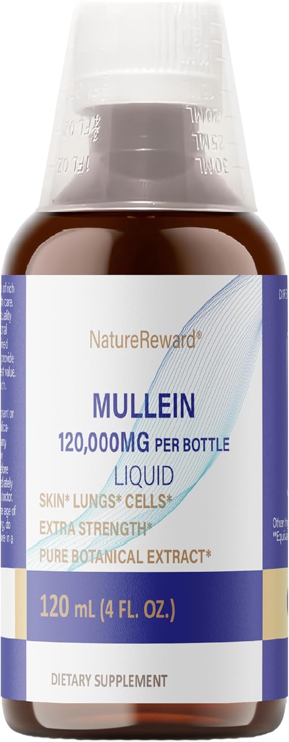 Organic Mullein Liquid for Respiratory Health Support - 4 fl oz Bottle - Liquid Extract, Tincture, Tea