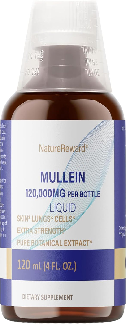Organic Mullein Liquid for Respiratory Health Support - 4 fl oz Bottle - Liquid Extract, Tincture, Tea