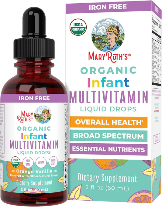 Organic Multivitamin Liquid Drops for Babies 6-12 Months | Immune Support & Wellness | Vegan & Non-GMO | Gluten Free | 2 Fl Oz