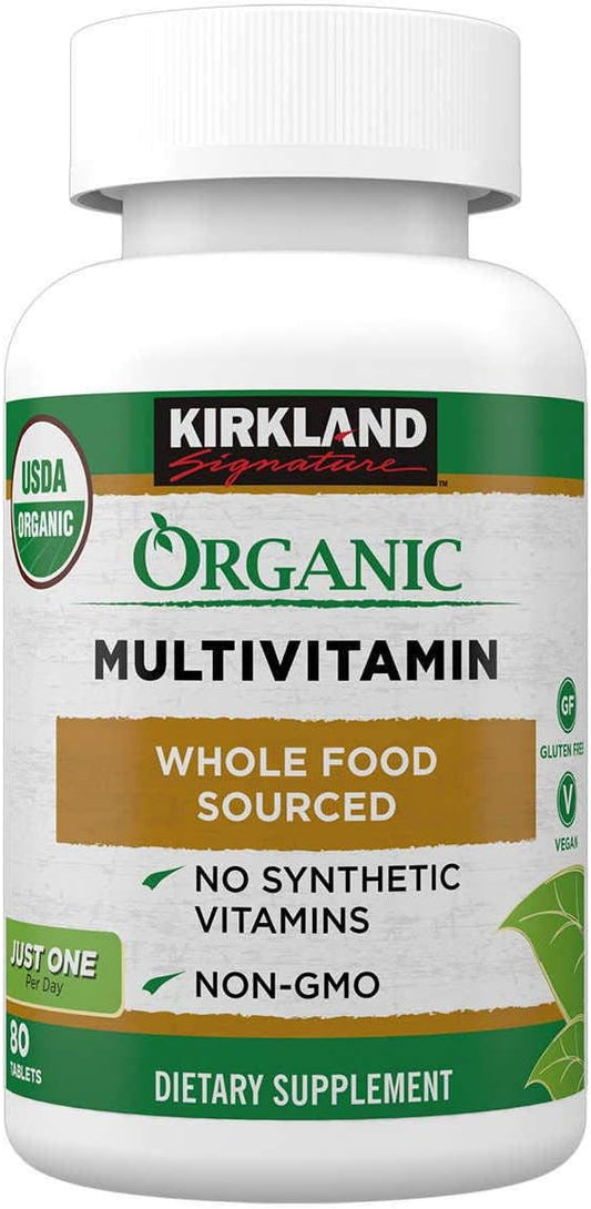 Organic Multivitamin Supplement by KIRKLAND Signature - 80 Coated Tablets