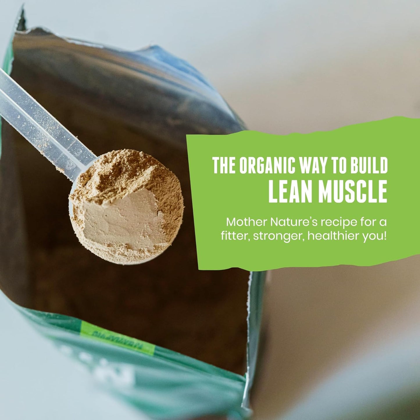 Organic Muscle Vegan Protein Powder - Strawberry Plant Based Protein Blend for Muscle Growth & Recovery - Low Calorie Organic Protein Powder