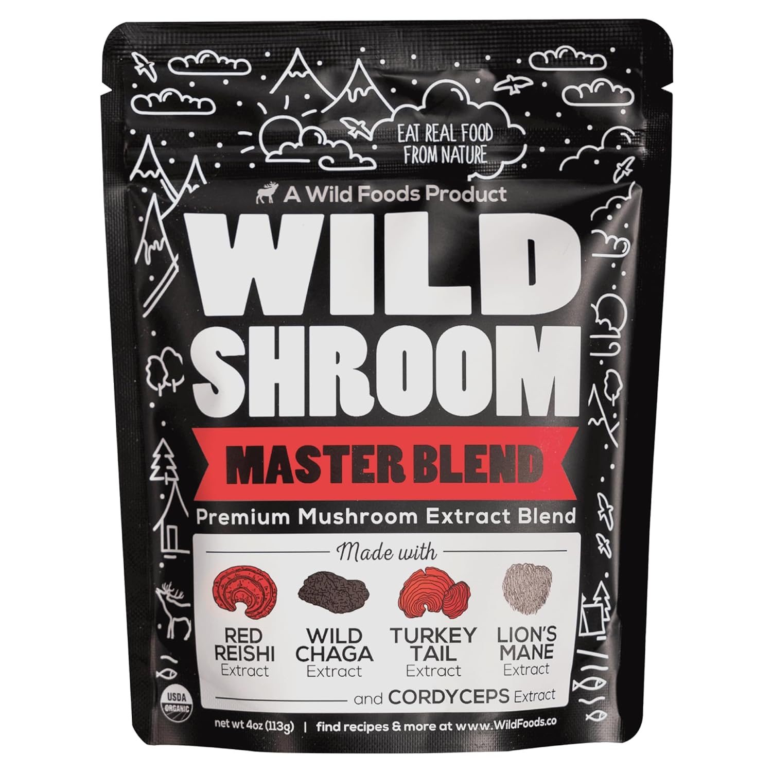 Organic Mushroom Cacao Mix & Master Mushroom Blend Bundle for Energy and Clarity (20oz)