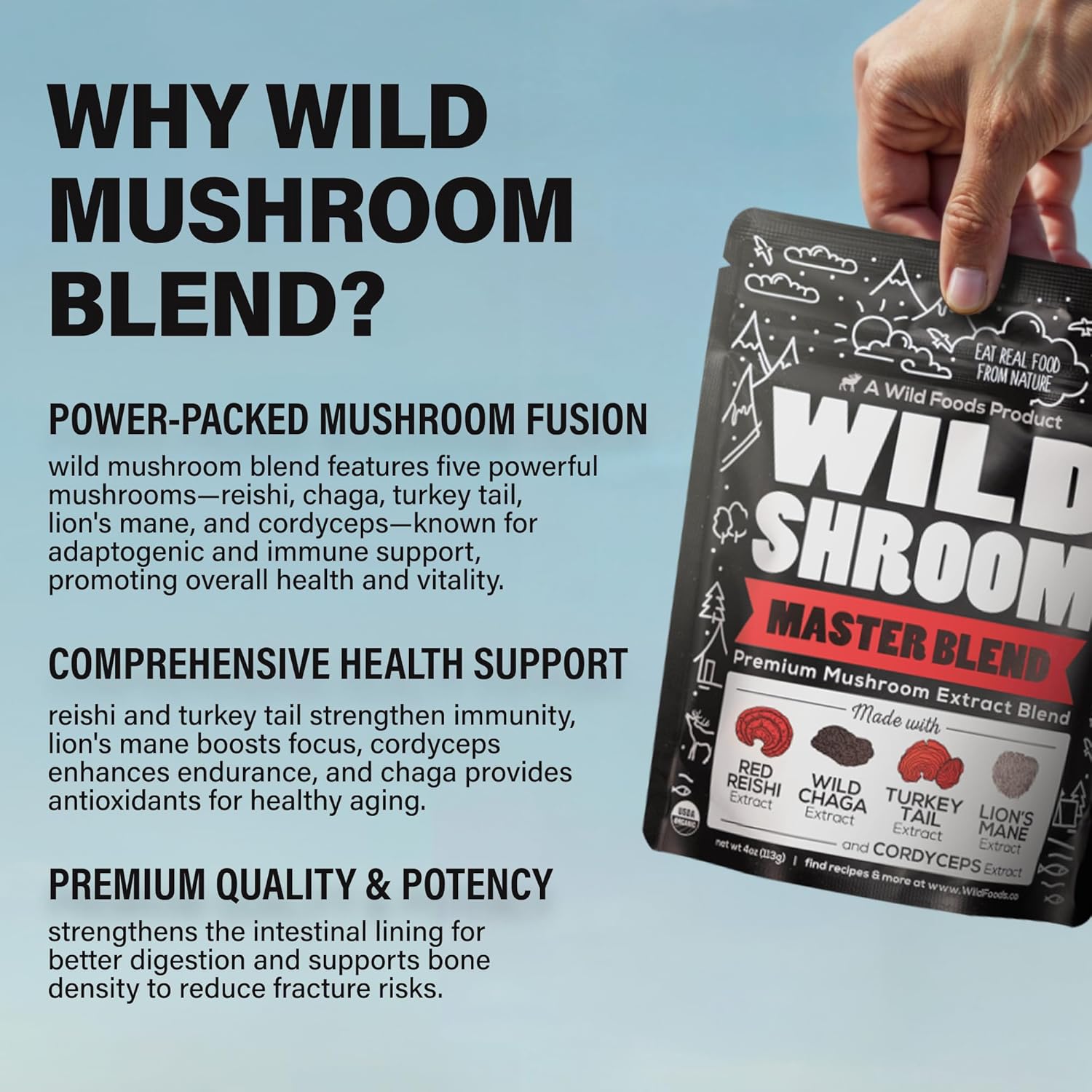 Organic Mushroom Cacao Mix & Master Mushroom Blend Bundle for Energy and Clarity (20oz)