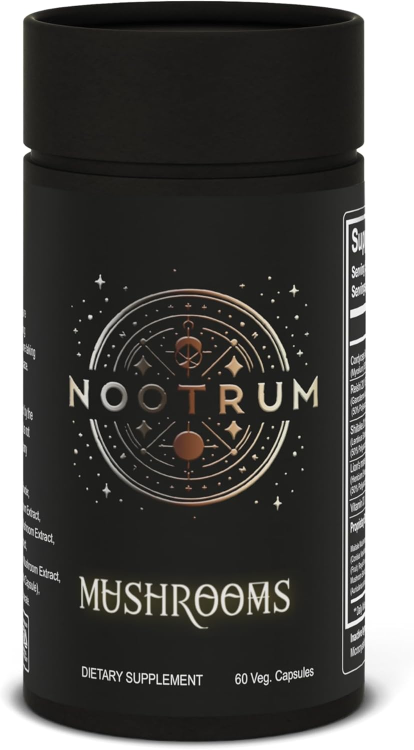 Organic Mushroom Capsules - Lion's Mane, Cordyceps, Reishi Blend, 30 Day Supply