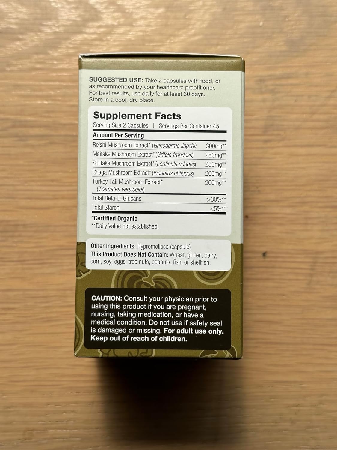 Organic Mushroom Defense Formula - Immune Support Supplement with Reishi, Chaga, Maitake, Shiitake & Turkey Tail - 90 Capsules (3-Pack)