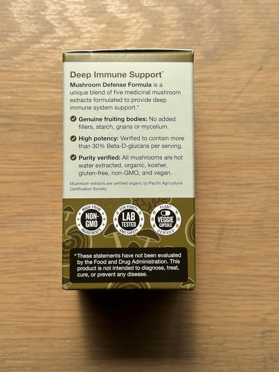 Organic Mushroom Defense Formula - Immune Support Supplement with Reishi, Chaga, Maitake, Shiitake & Turkey Tail - 90 Capsules (3-Pack)