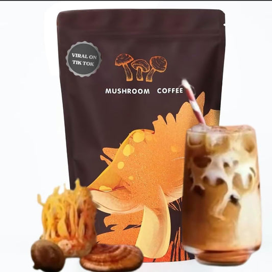 Organic Mushroom Herbal Supplement Powder with Lion's Mane and Cordyceps - 30 Servings