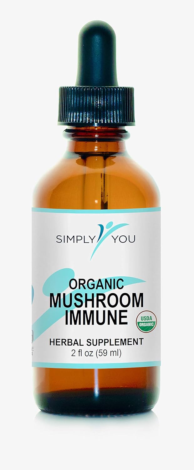 Organic Mushroom Immune Defense Drops | Immunity Support Supplement 2fl oz | Vegan Herbal Formula 525mg ● 2 Months Supply