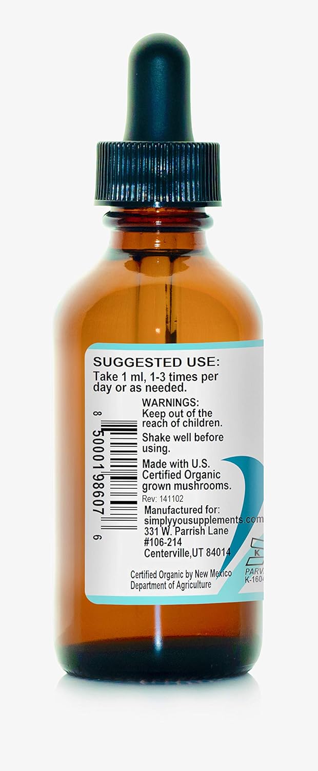 Organic Mushroom Immune Defense Drops | Immunity Support Supplement 2fl oz | Vegan Herbal Formula 525mg ● 2 Months Supply