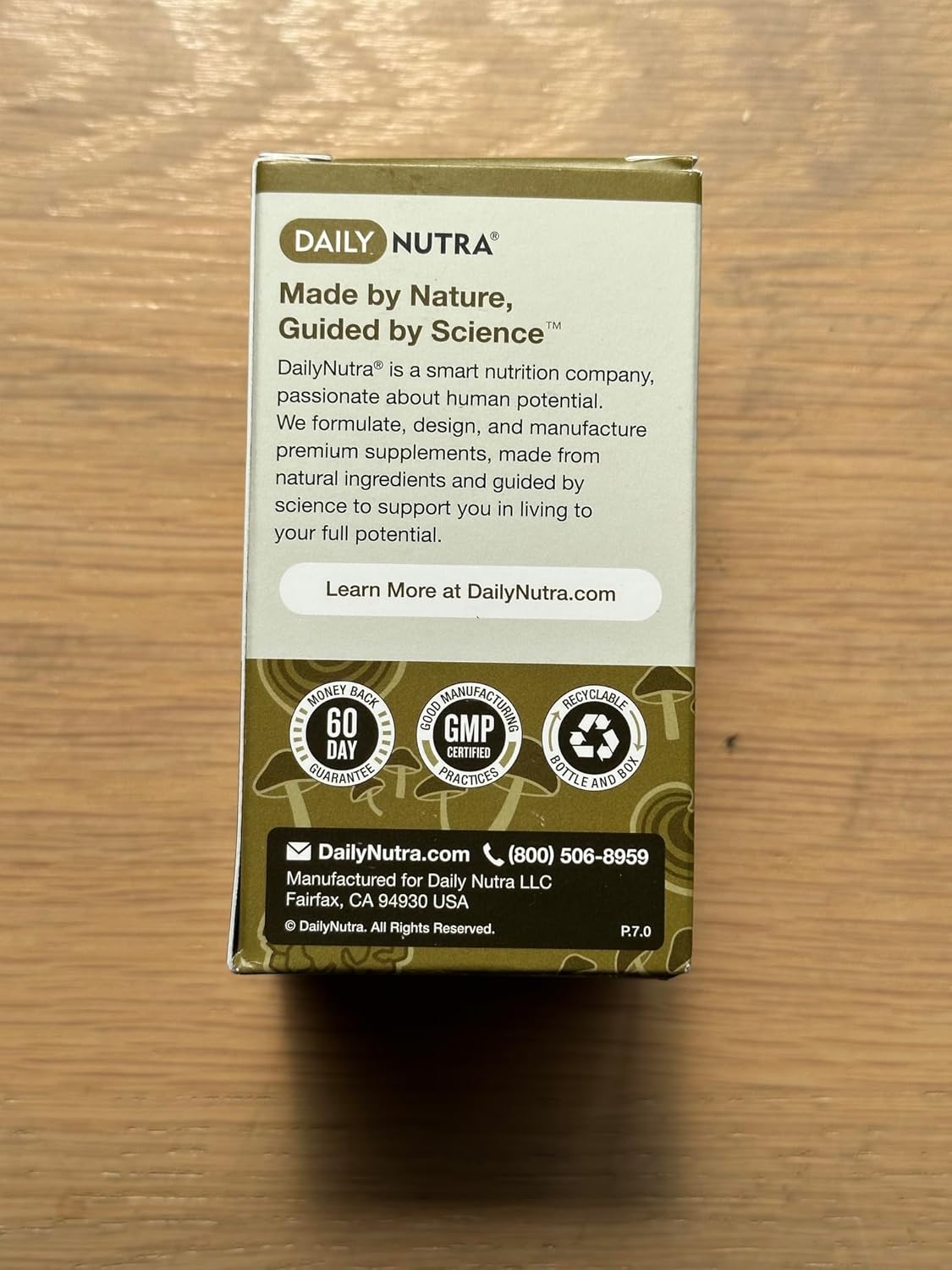 Organic Mushroom Immune Support Supplement - DailyNutra Mushroom Defense Formula with Reishi, Chaga, Maitake, Shiitake & Turkey Tail - 60 Capsules