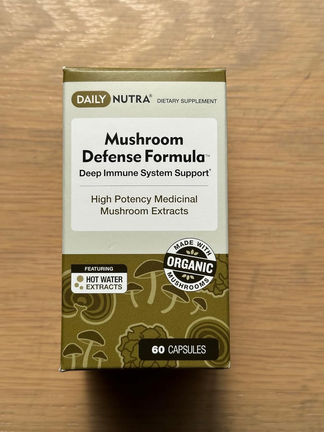 Organic Mushroom Immune Support Supplement - DailyNutra Mushroom Defense Formula with Reishi, Chaga, Maitake, Shiitake & Turkey Tail - 60 Capsules
