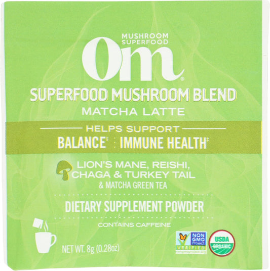 Organic Mushroom Matcha Latte Blend by Om Mushroom Superfood - 0.28 OZ