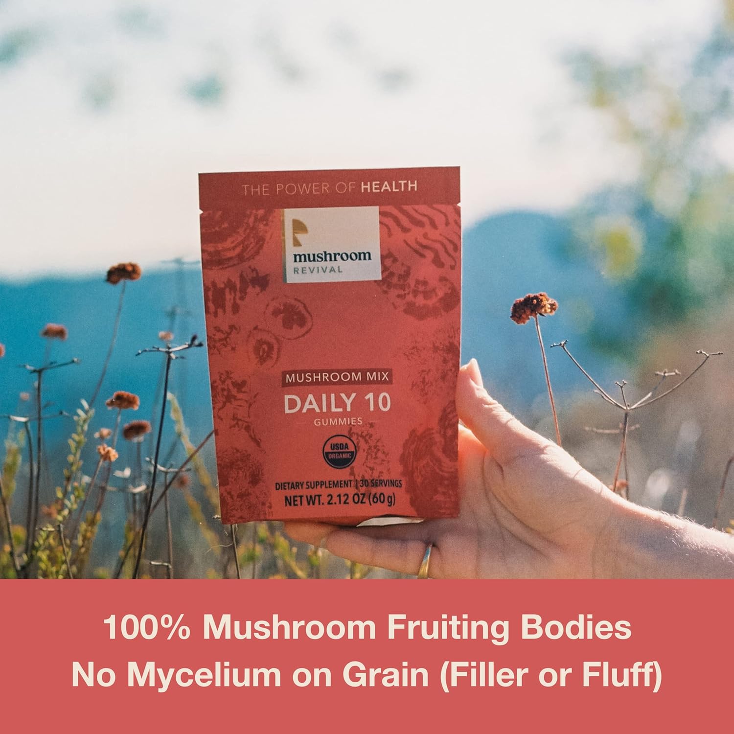 Organic Mushroom Revival Daily Gummies - 2.12 oz, Non-GMO, Vegan, Gluten-Free, Keto, Dairy-Free