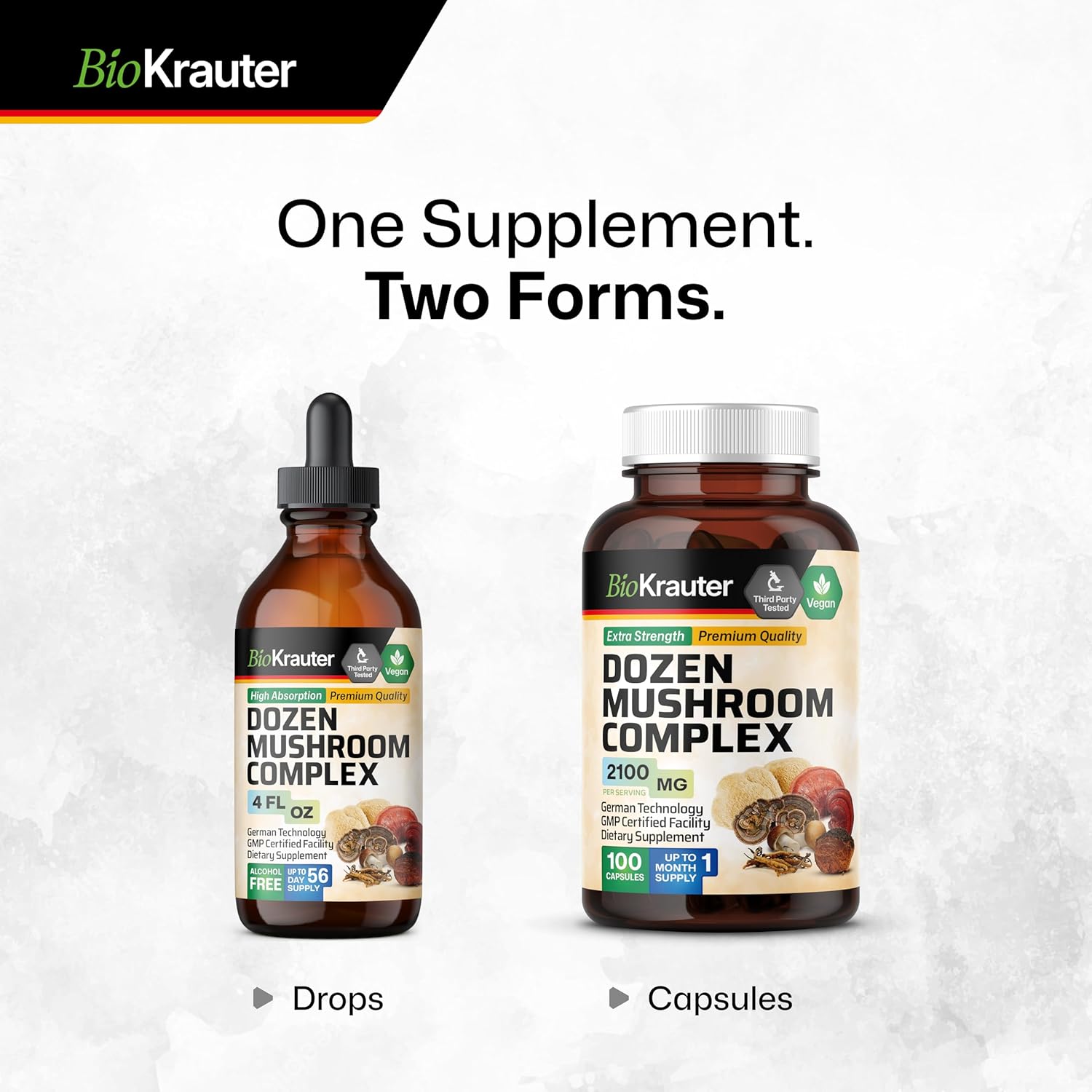 Organic Mushroom Tincture Drops - Immune Support Supplement - Digestive & Cognitive Health - Non-GMO Liquid Formula - 4 fl. oz