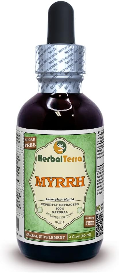 Organic Myrrh Glycerite Extract - Alcohol-Free Liquid, 2 oz - Herbal Terra LLC