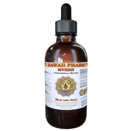 Organic Myrrh Liquid Extract Tincture - Hawaii Pharm Herbal Supplement, 4 fl. oz, Made in USA