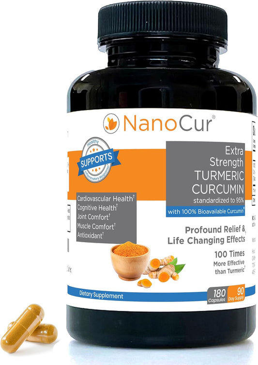Organic Nanocur Turmeric Curcumin with Black Pepper Extract for Joint Support and Energy Boost