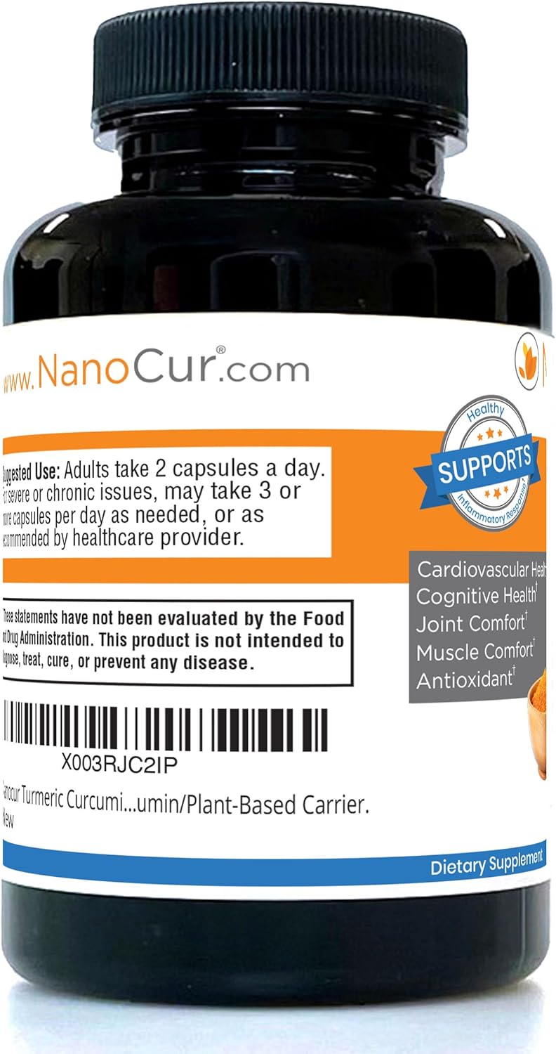 Organic Nanocur Turmeric Curcumin with Black Pepper Extract for Joint Support and Energy Boost