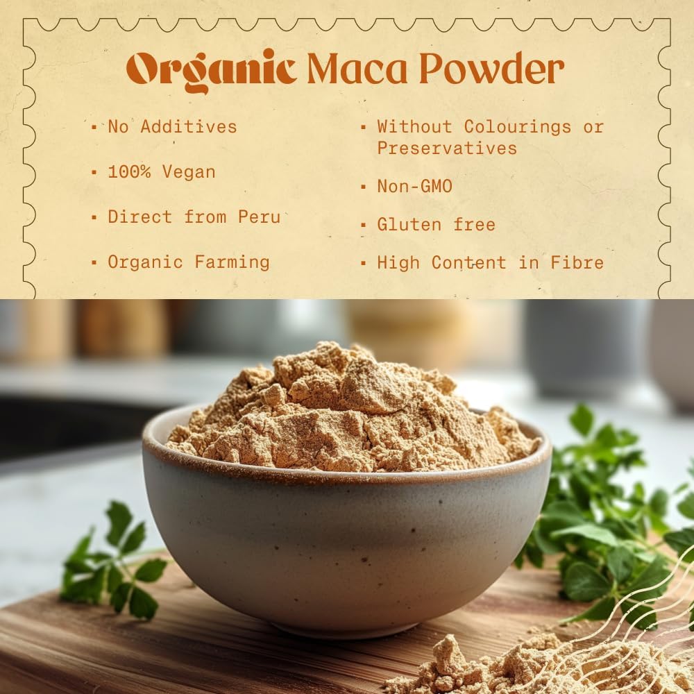 Organic NaturaleBio Maca Root Powder 16oz - Pure Peruvian Superfood for Smoothies, Vegetarian and Vegan Friendly, Gelatinized for Maximum Bioavailability