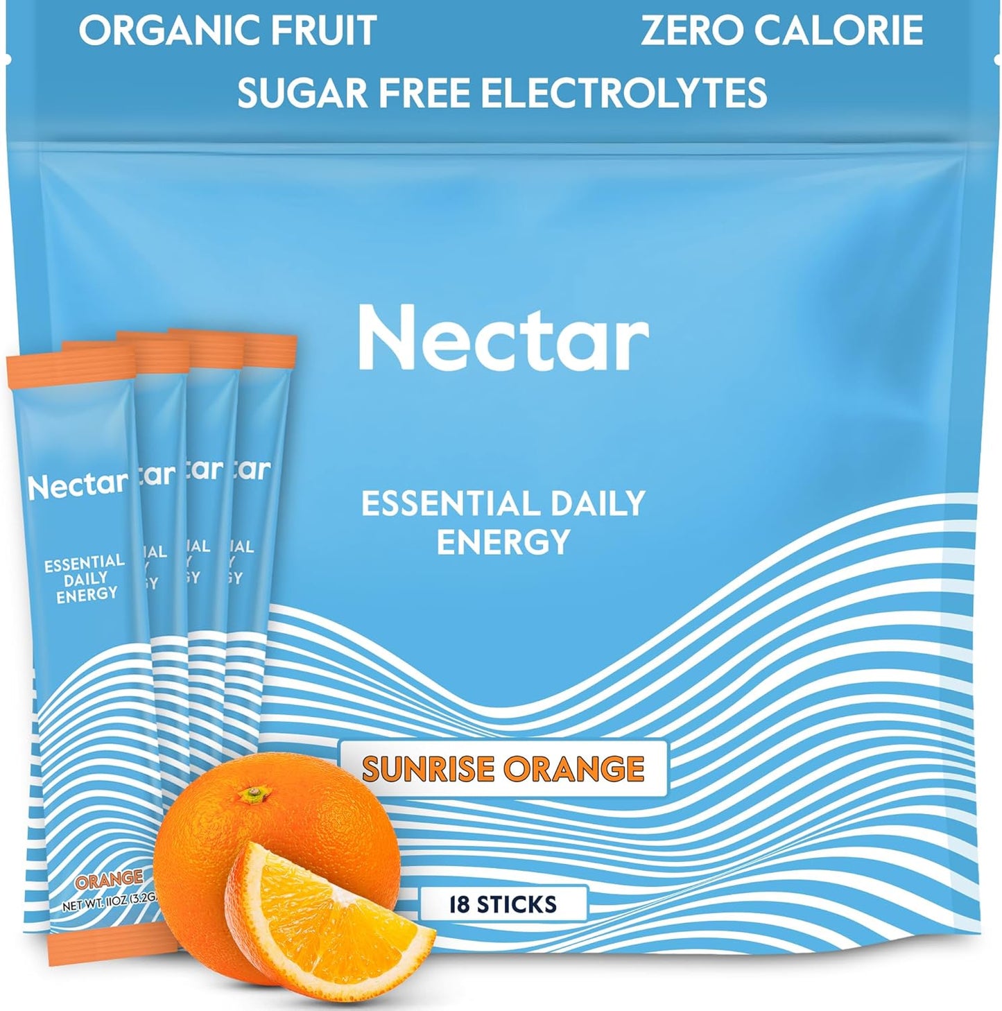 Organic Nectar Energy Booster Powder Packets - Caffeine, B12 & Electrolytes - Sugar Free & Zero Calorie - Healthy Coffee & Energy Drink Alternative