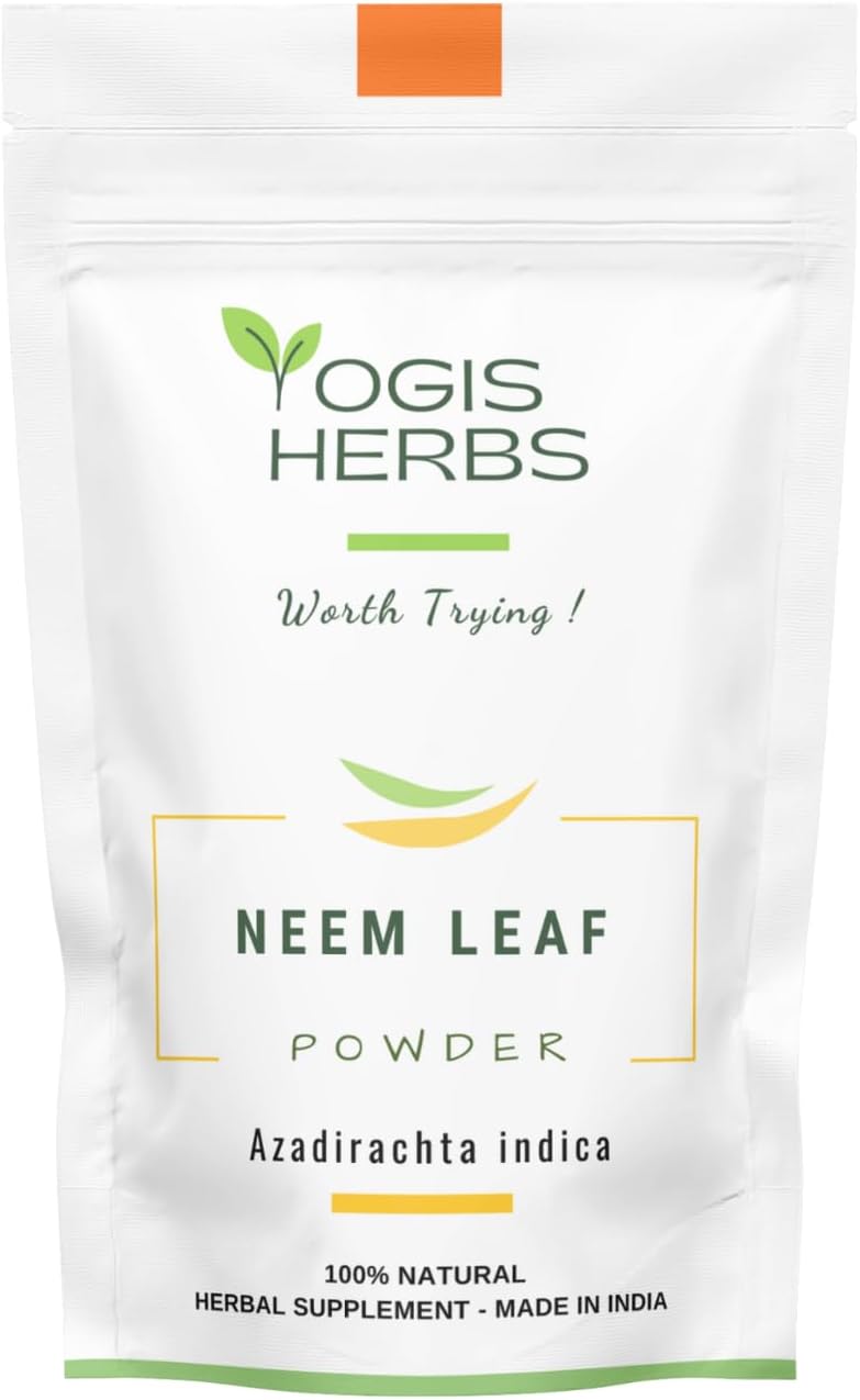 Organic Neem Leaf Powder - Detox, Boost Immunity, and Clear Skin - 100% Natural Herbal Supplement (1 Lb) by Yogis Herbs