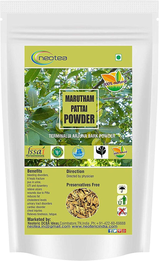 Organic Neotea Arjuna Bark Powder - 300 GM | Ayurvedic Heart Health Supplement