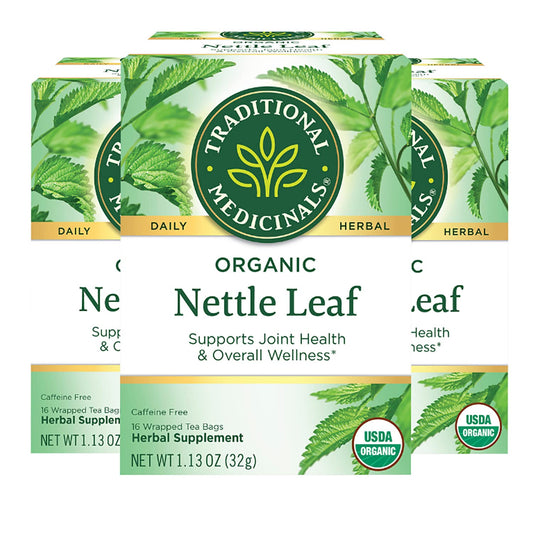 Organic Nettle Leaf Herbal Tea for Joint Health, Pack of 3 - 48 Tea Bags