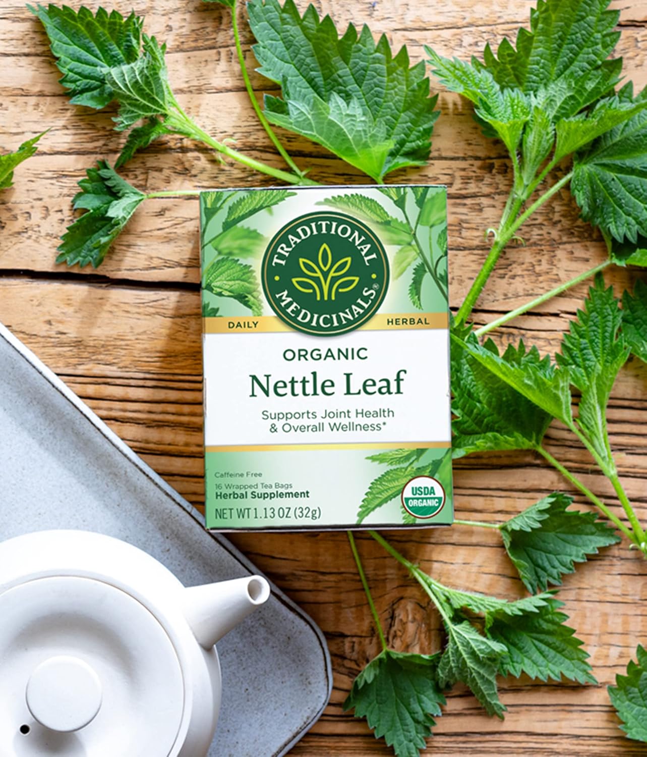 Organic Nettle Leaf Herbal Tea for Joint Health, Pack of 3 - 48 Tea Bags