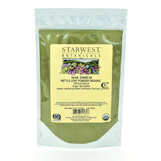 Organic Nettle Leaf Powder - 4 Ounces by Starwest Botanicals