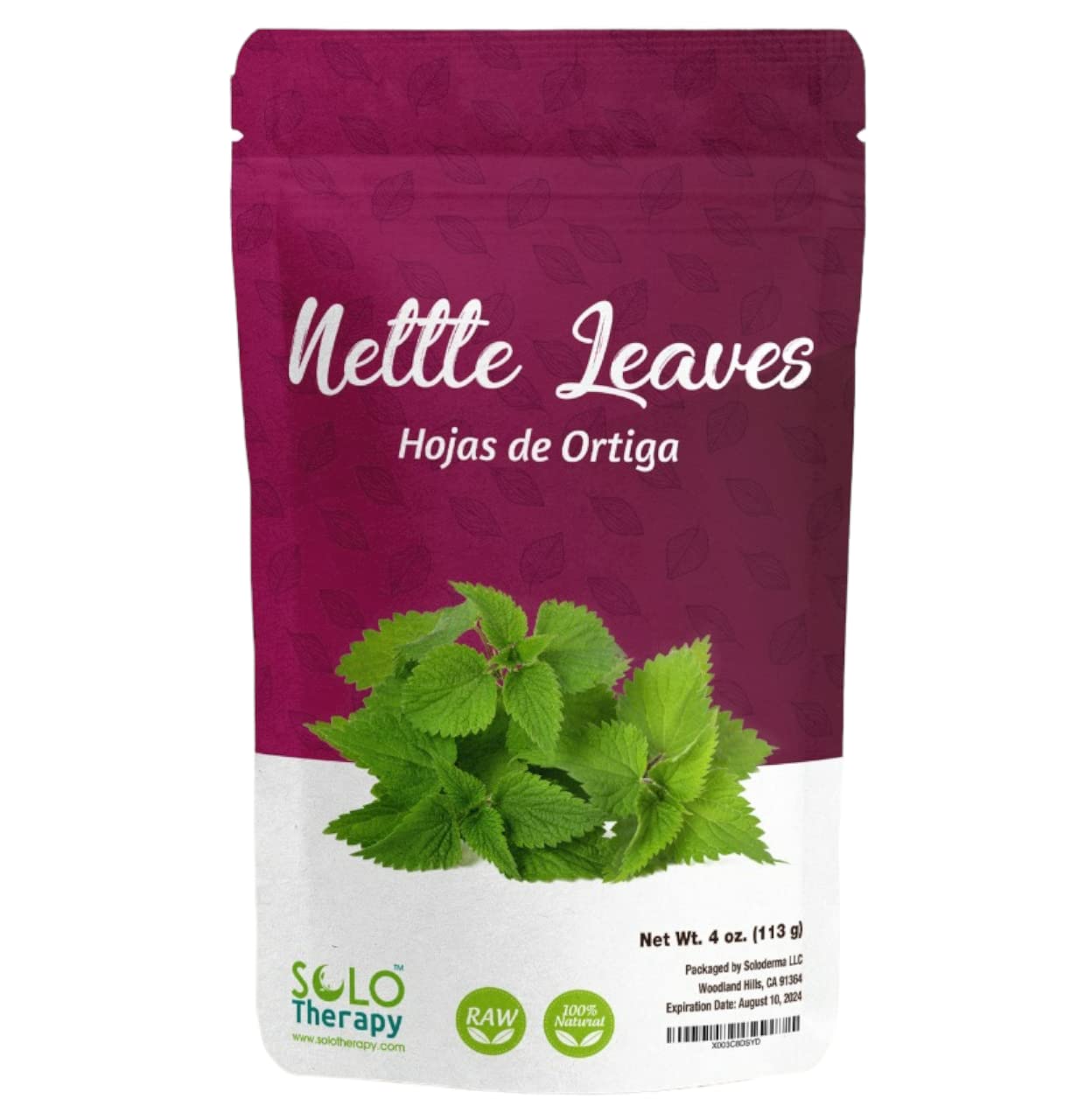 Organic Nettle Leaf Tea 4 oz - Premium Croatian Nettle Dried Cut Leaves - Hojas De Ortiga - Resealable Bag - USA Packaging