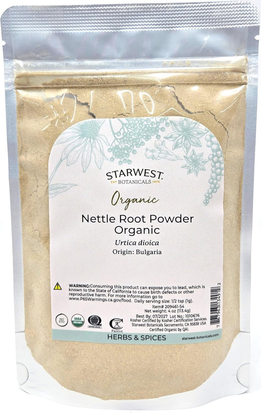 Organic Nettle Root Powder - 4 oz by Starwest Botanicals