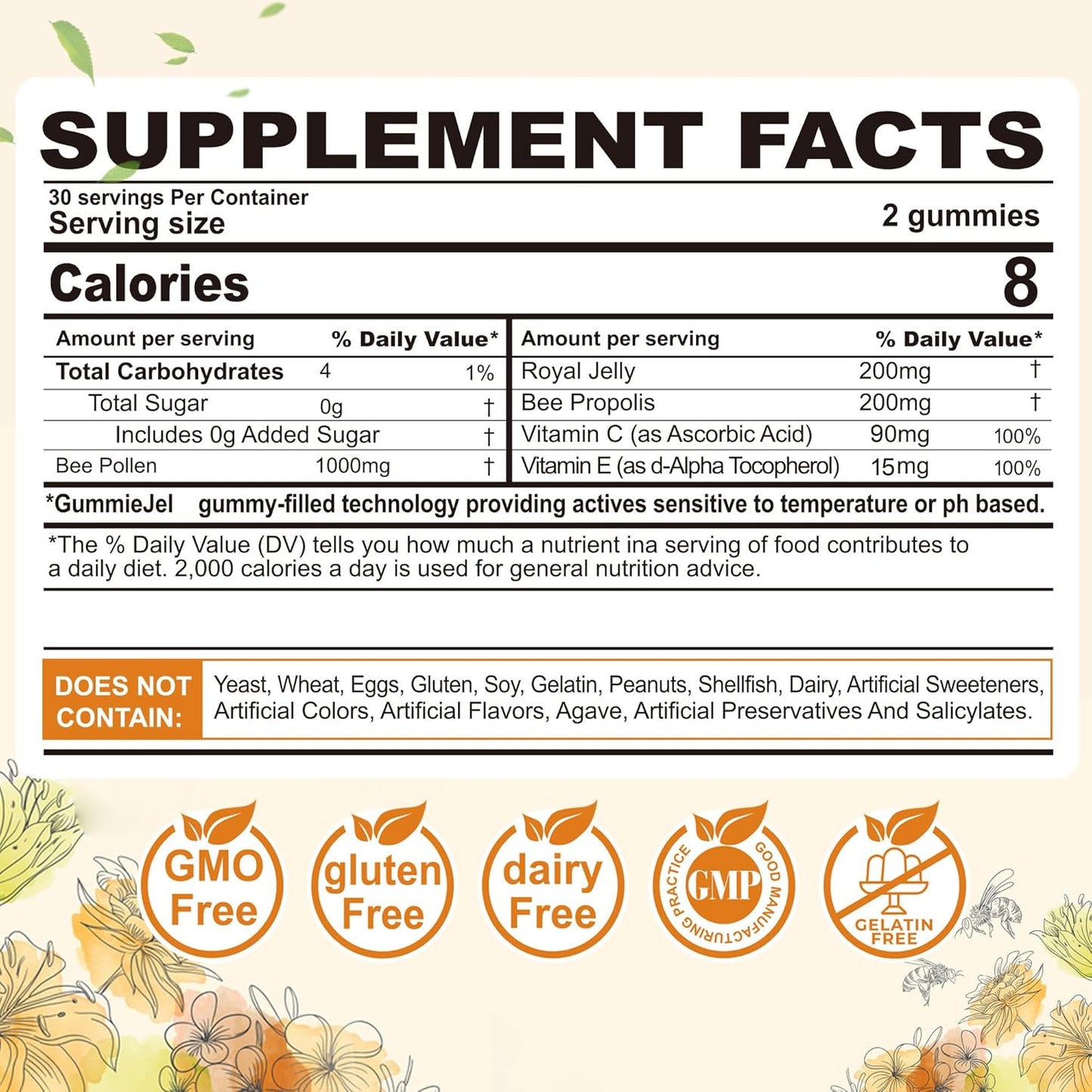 Organic Nextdia Bee Pollen Supplement with Enhanced D3K2 Absorption for Breast Growth - 1000mg