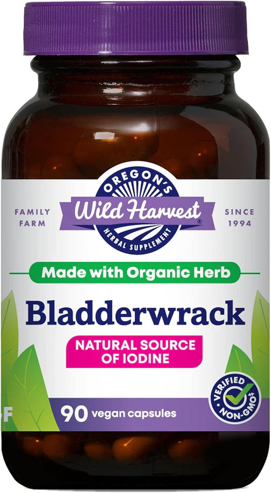 Organic Non-GMO Bladderwrack Capsules from Oregon's Wild Harvest - Vegan, Plant Sourced, 90 Count
