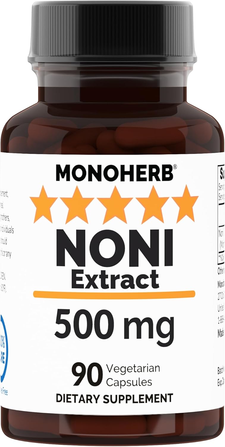 Organic Noni Extract Capsules - 500mg - 90 Count - Morinda Citrifolia Supplement - 90 Servings