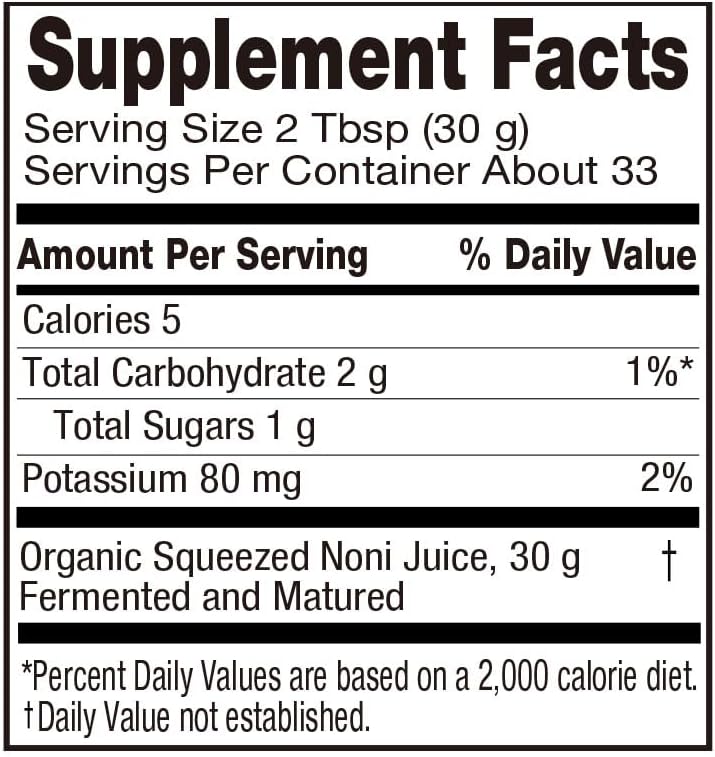 Organic NONI Juice Extract - 100% Pure Resveratrol - 33.8 fl oz Bottle - Fermented Noni Juice from ALLBIO