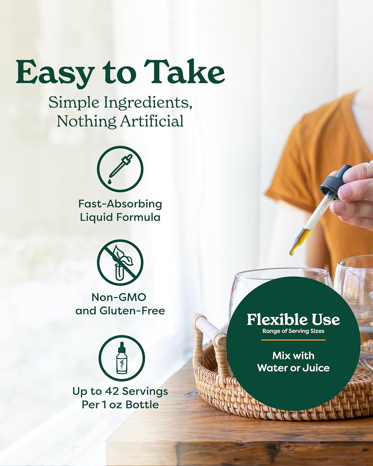 Organic Nootropic Brain & Memory Supplement with Ginkgo Biloba Liquid Extract - Fast Absorption for Mental Focus - Vegan, Gluten-Free, Non-GMO - 1 Oz