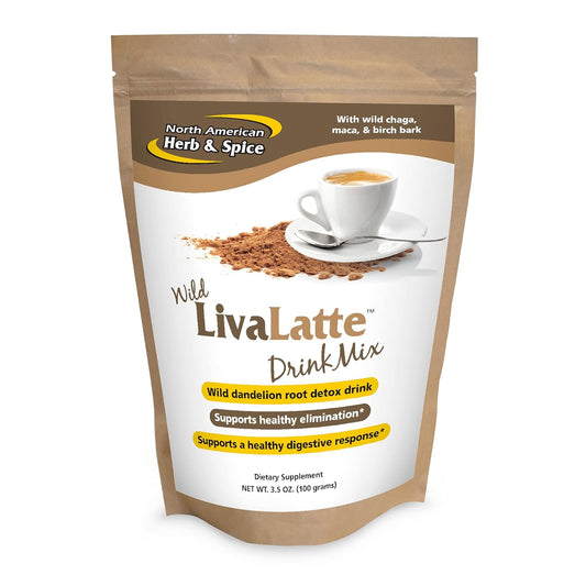 Organic North American Herb & Spice LivaLatte - 3.5 oz. - Chaga, Maca, & Birch Bark Mix for Liver, Gallbladder, & Kidney Health - Digestive Support - 36 Servings