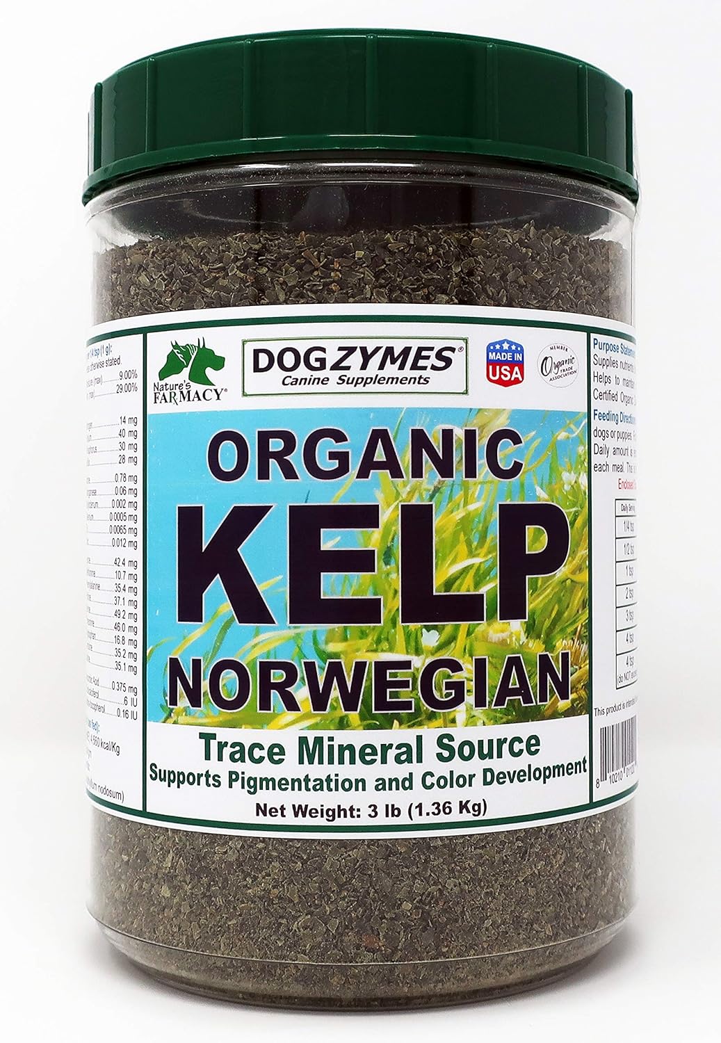 Organic Norwegian Kelp for Pets - Rich in Iodine for Thyroid Support (3 lb)