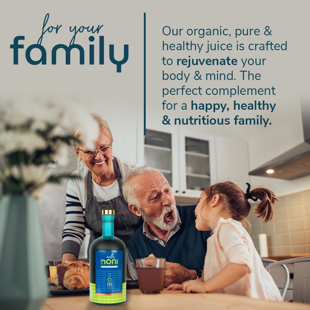 Organic Nutri Noni Juice from Costa Rica - 100% Pure Original Flavor, No Added Fruit - 33.8 fl oz - Superfood